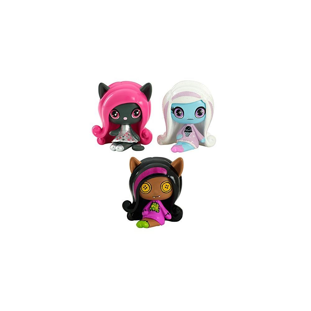 Monster High - Monster High Minis Rag Doll Ghouls Clawdeen Wolf a sparkling Candy Ghouls Abbey Bominable and an Original Ghouls Catty Noir Figures 3 Pack - Poupées