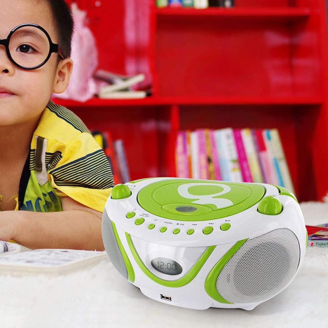 Metronic - mini chaine hifi Radio Lecteur CD MP3 USB vert blanc - Radio, lecteur CD/MP3 enfant