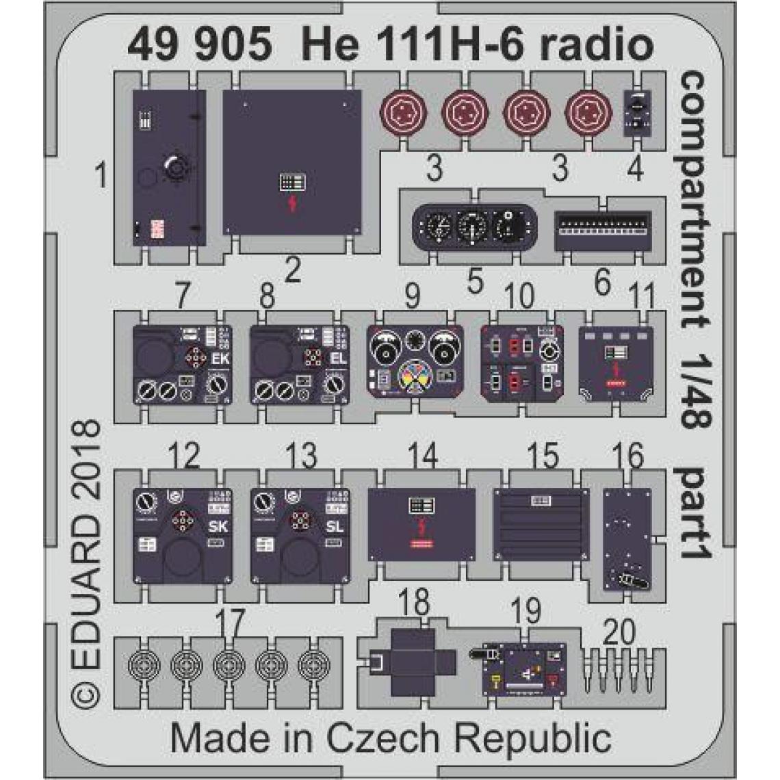 Eduard - He 111H-6 radio compartment for ICM - 1:48e - Eduard Accessories - Accessoires et pièces