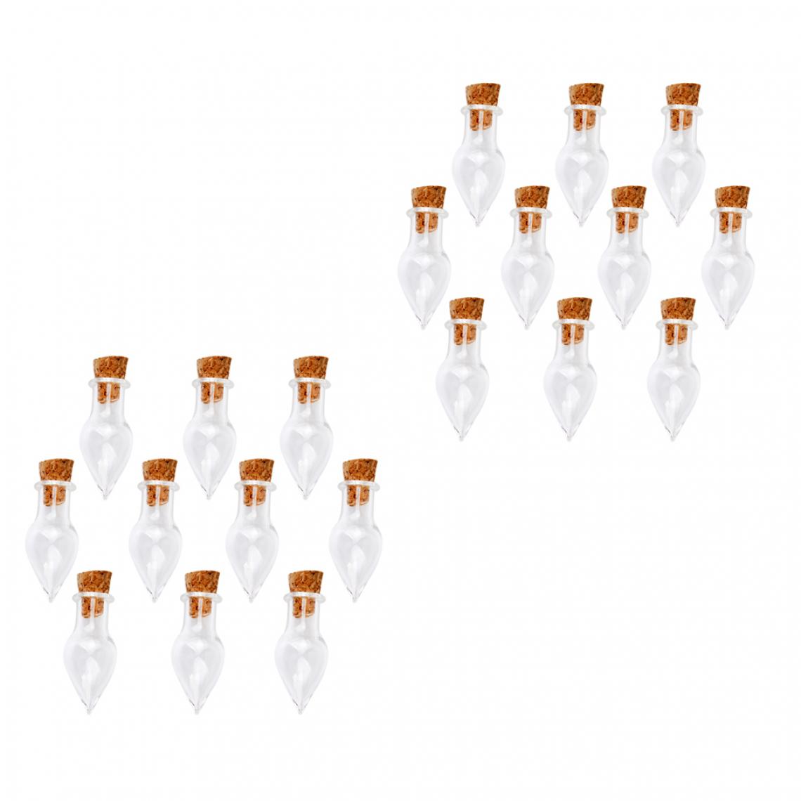 marque generique - 20 Pièces Mini Bouteille En Verre Vide Flacons de Parfum En Liège Breloque Bricolage Pendentif Artisanat - Perles