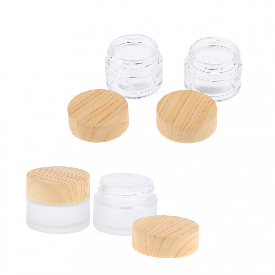 marque generique - 4pcs verre bouteille cosmétique maquillage pot pot crème crème baume à lèvres contenants 15g - Maquillage et coiffure