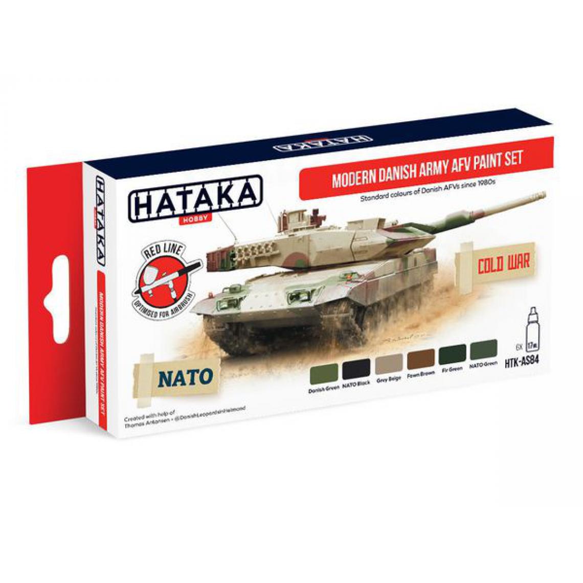 Hataka - Red Line Set (6 pcs) Modern Danish Army AFV paint set - HATAKA - Accessoires et pièces