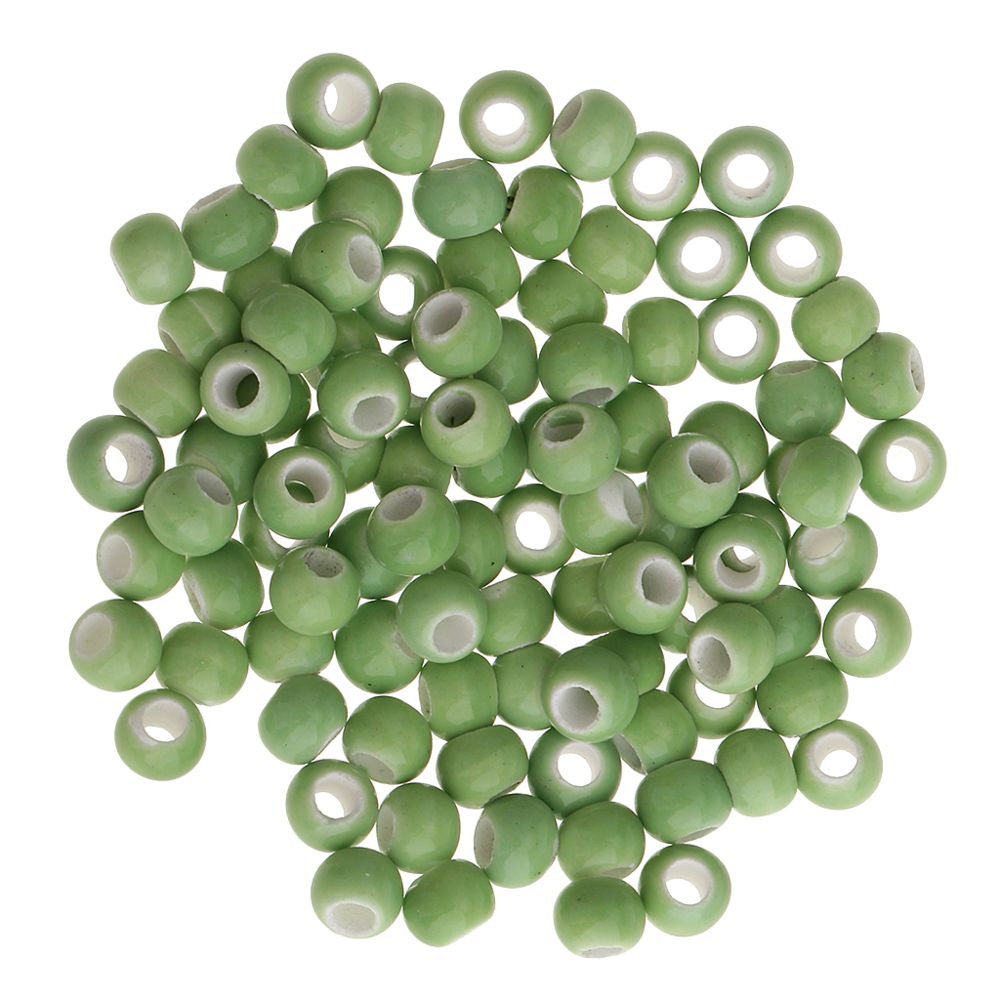 marque generique - Perles en céramique en céramique 100pcs 6mm pour bijoux diy faisant du vert - Perles