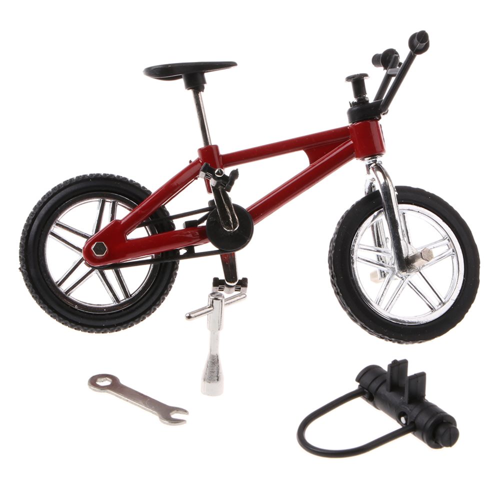 marque generique - 1:24 miniature en alliage doigt vélo vélo moulé sous pression modèle bureau gadget jouet rouge - Motos