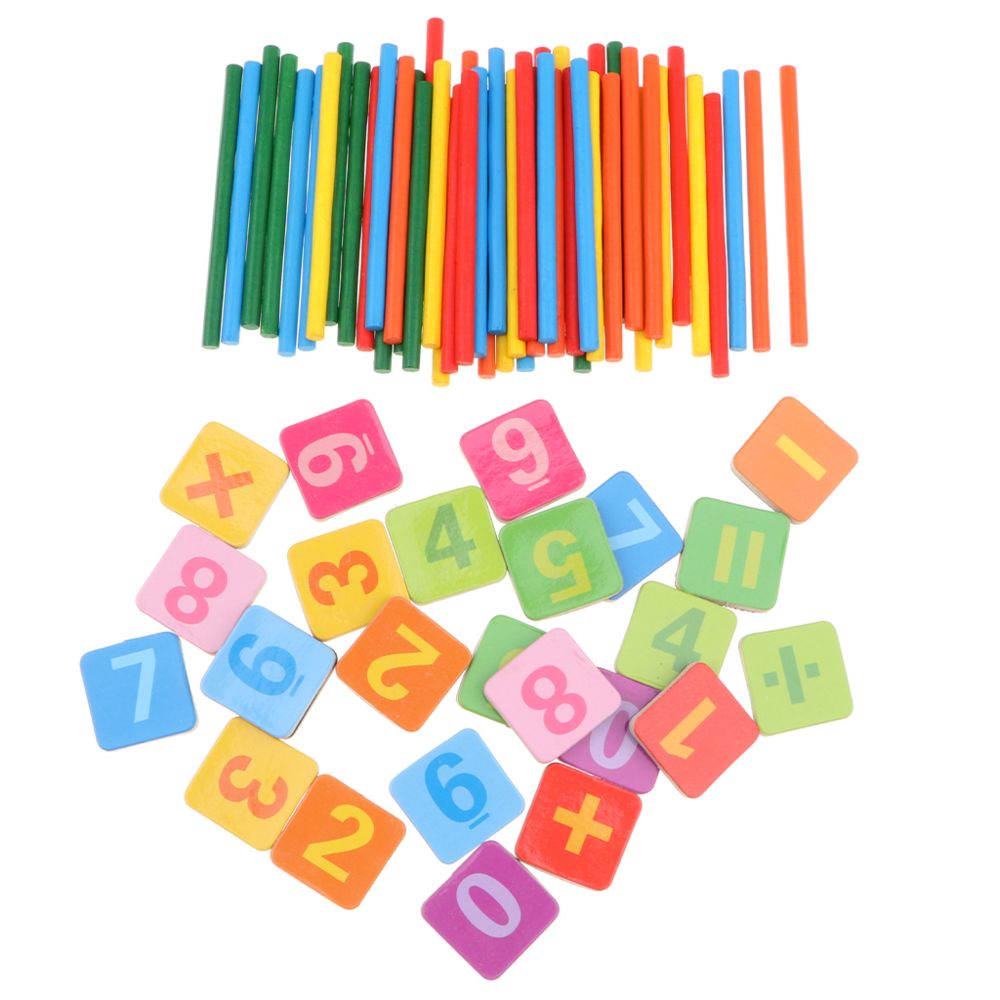 marque generique - Bâton de Comptage Coloré en Bois avec Cartes Montessori Jouet Enfants Math Jeux D'apprentissage Jouets Comptage Jouets Éducatifs - Jeux éducatifs
