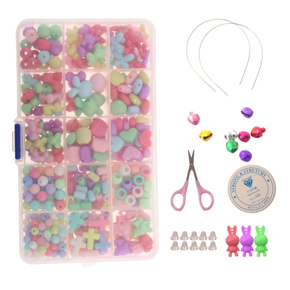 marque generique - 420 pcs assortiment forme bijoux perles ensemble accessoires jouets enfants diy faisant - Perles