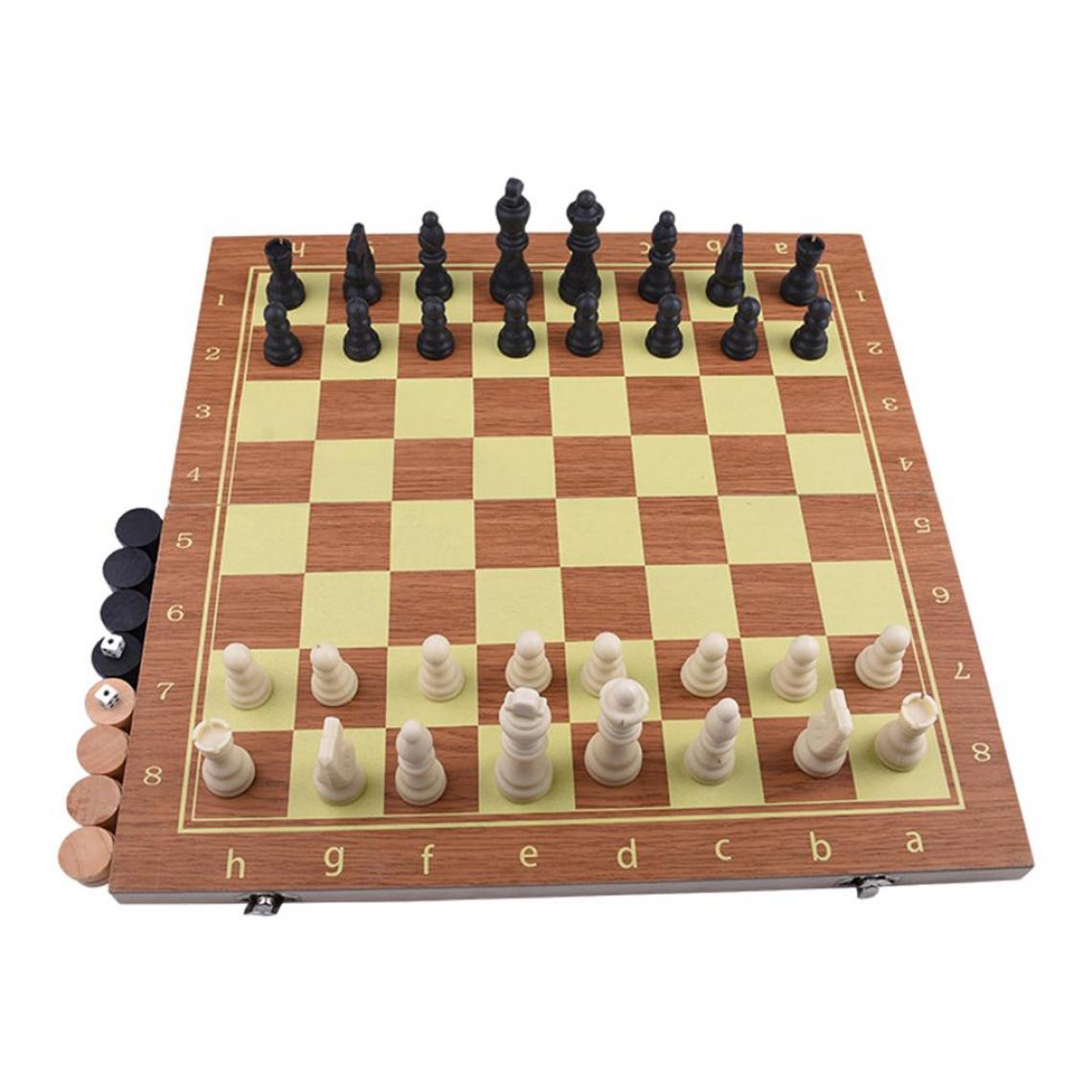 marque generique - jeu d'échecs en bois pleine grandeur pliant enfants adultes - Jeux de stratégie