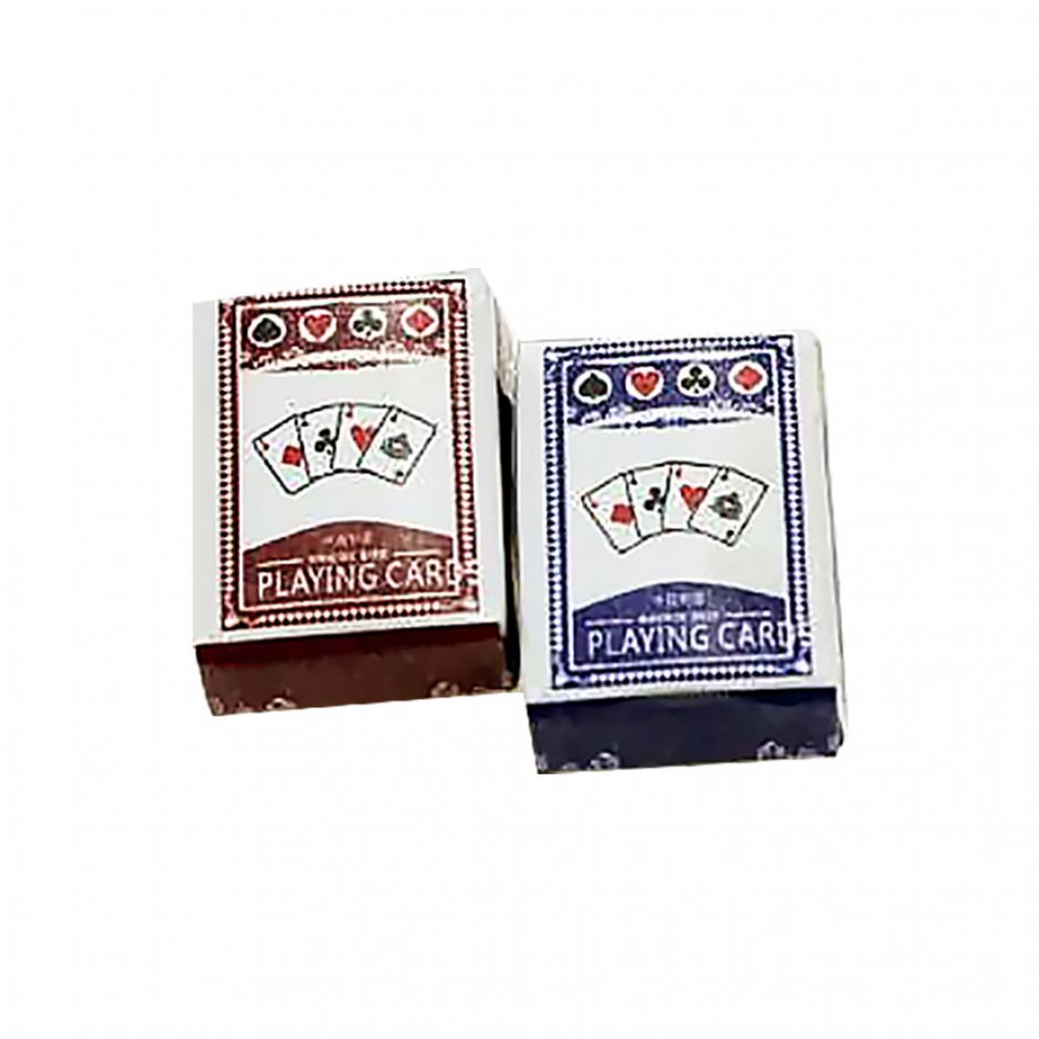 marque generique - 1/12 dollhouse miniature poker cartes à jouer pont - Maisons de poupées