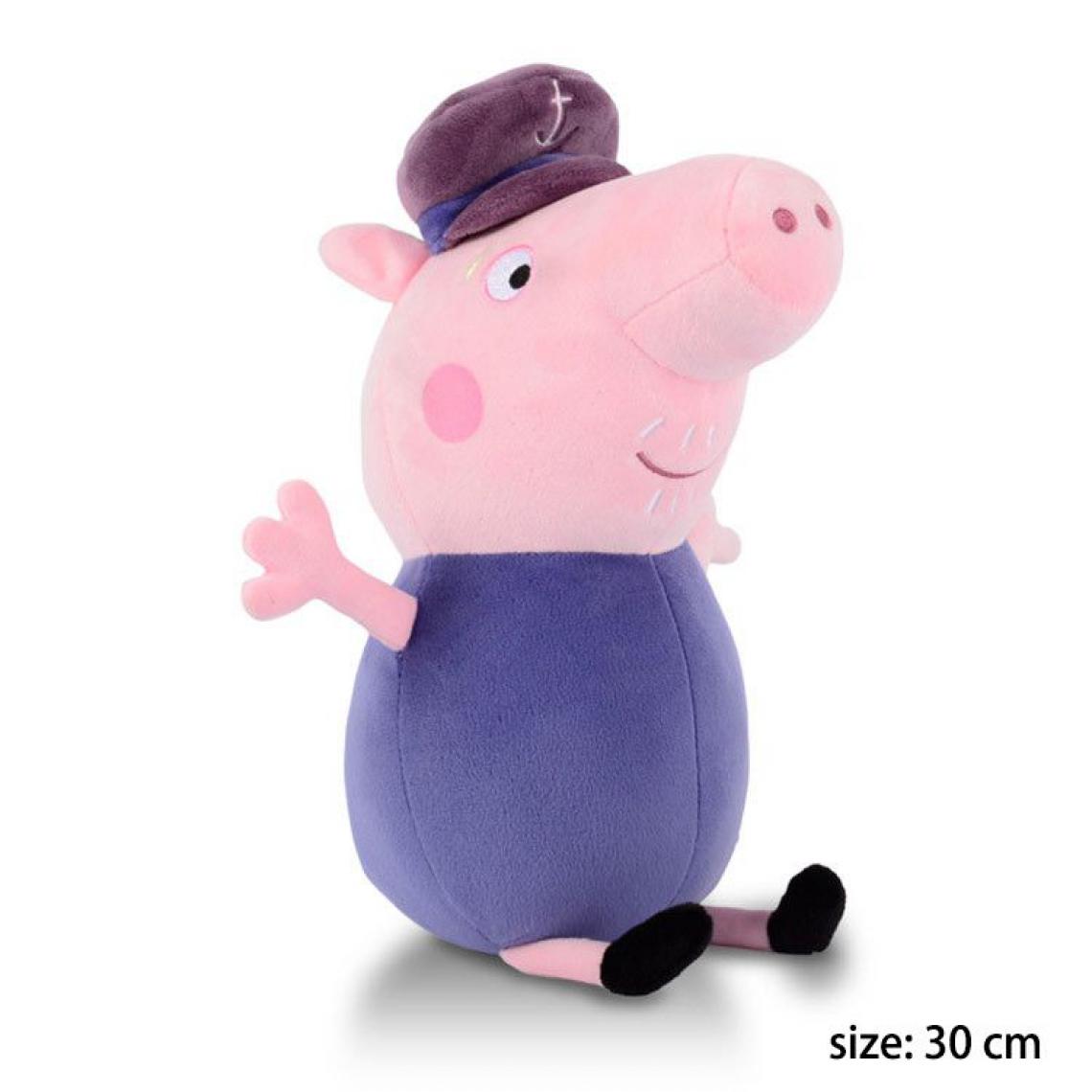 Generic - Peluche Cochon Peppa pig  Grandpa  30  cm - Bleu  - Animaux