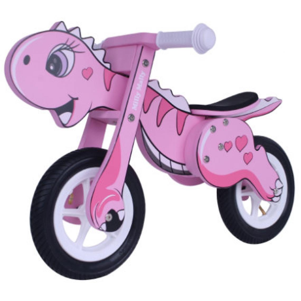 Milly Mally - Vélo de Marche en Bois Dino Mini Rose - Tricycle