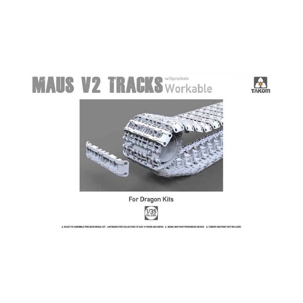 Takom - Maus V2 Tracks With Sprockets Workable - Accessoire Maquette - Accessoires maquettes