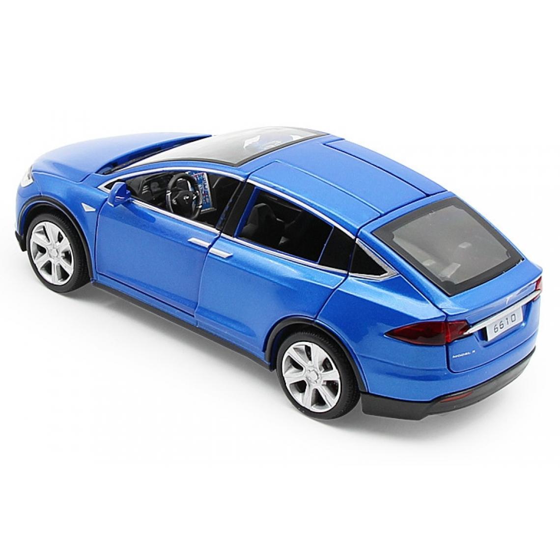 Universal - 1: 32 Tesla Modèle X90 Voiture en métal moulée sous pression Retour à la voiture Jouet Garçon Série |(Bleu) - Voitures