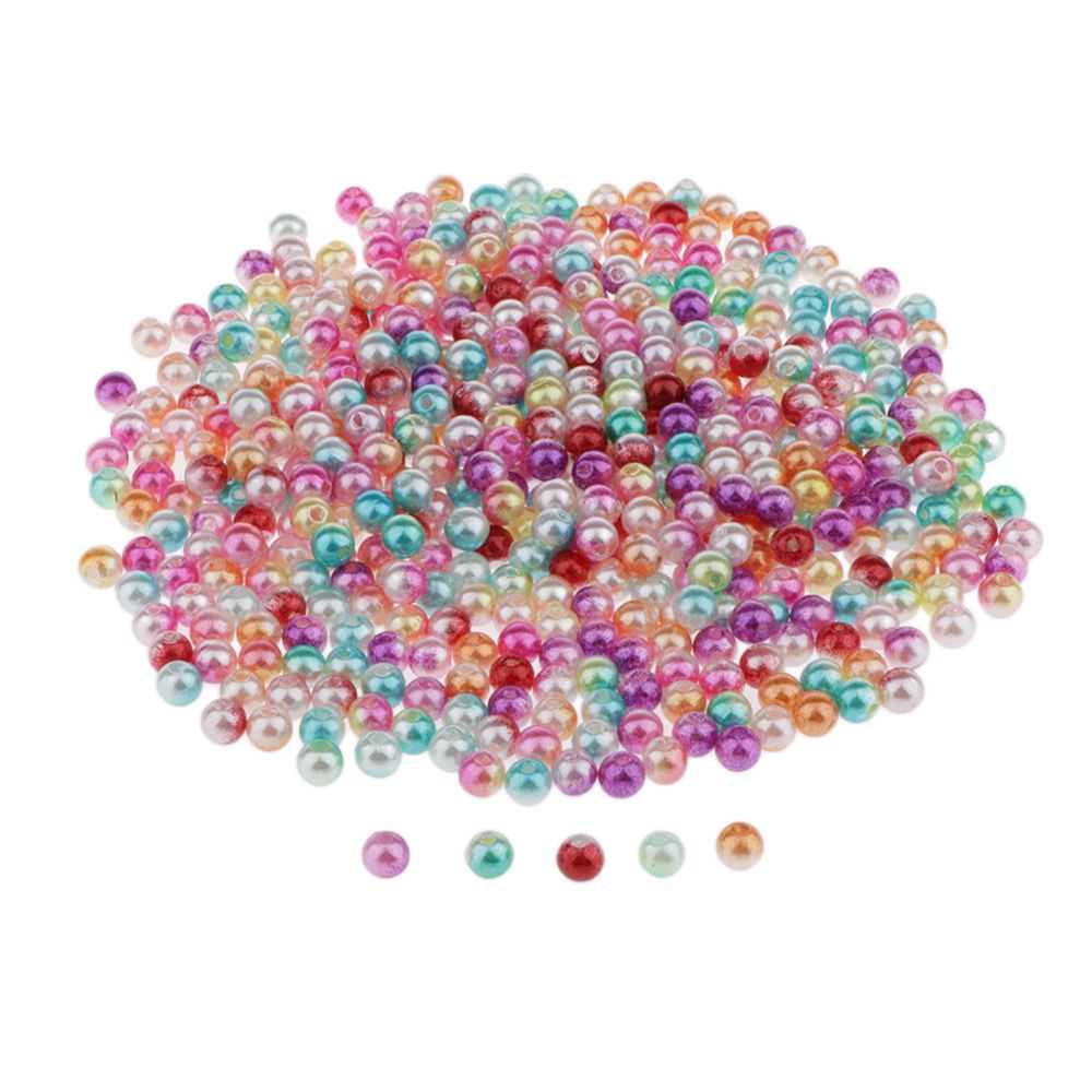 marque generique - 500pcs Perles Mélangées Imitation Perles En Vrac Fabrication De Bijoux Entretoise Artisanat 6mm 500pcs - Perles