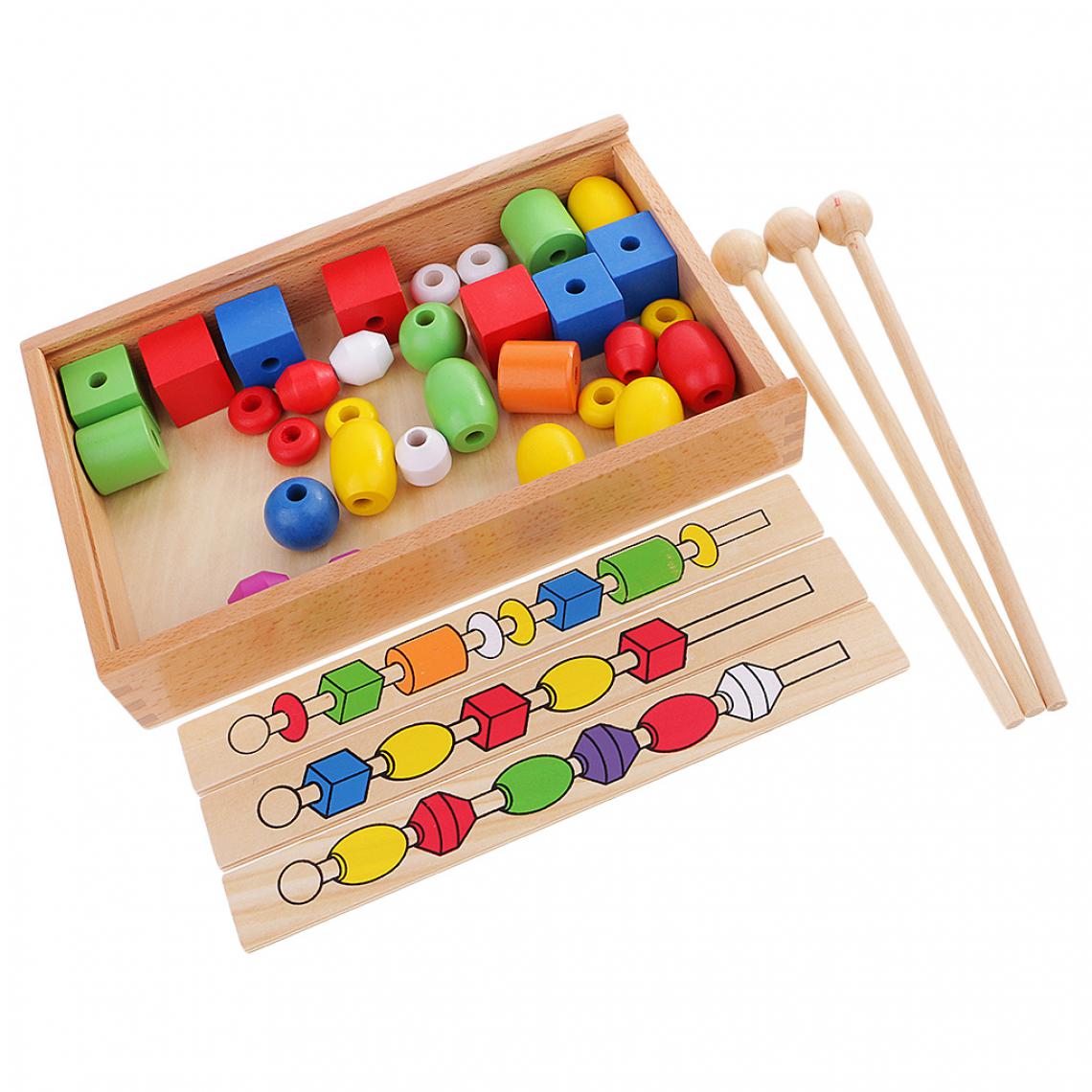 marque generique - Montessori Perles de 6 Couleurs Jouet de Construction Empilable Jouet d'Apprentissage Précoce pour Enfant Bébé - Jeux éducatifs