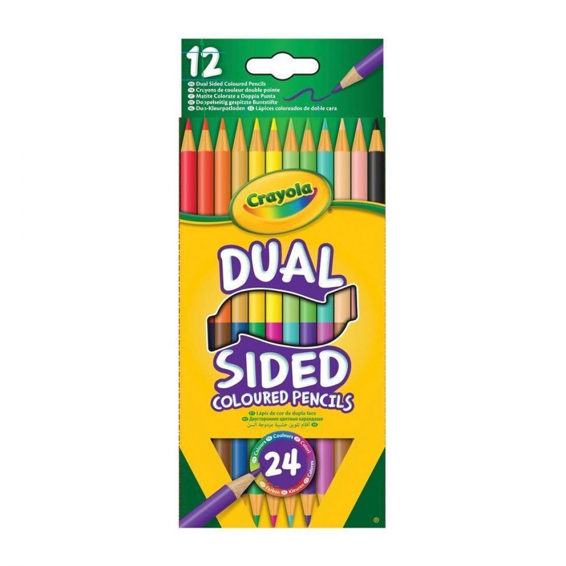 Ac-Deco - 12 crayons de couleurs - Double pointe - Jeux d'adresse