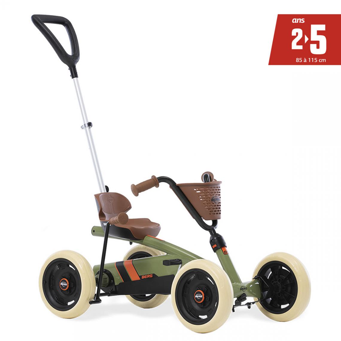 Berg Toys - Kart à pédales Buzzy Retro 2in1 Vert - De 2 à 5 ans - Véhicule à pédales