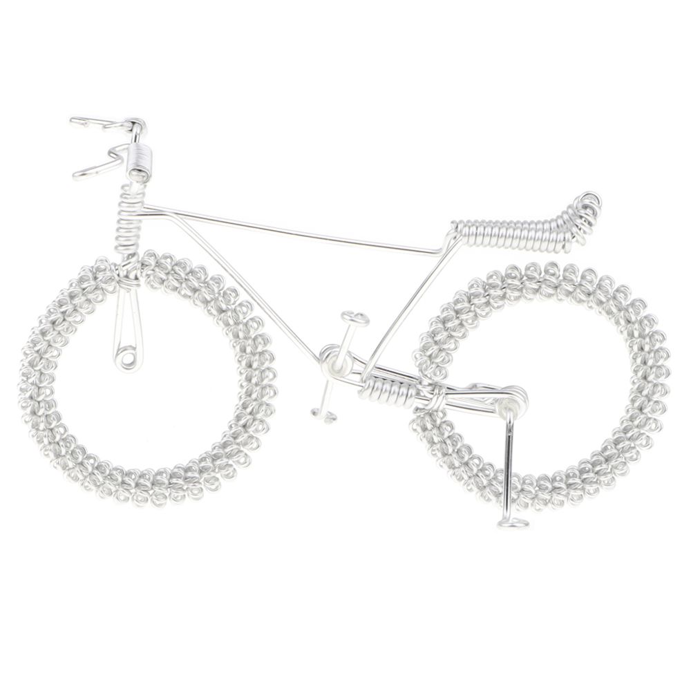 marque generique - Vintage métal modèle de bicyclette w / fleur roue artisanat jouet cadeau décor ruban - Motos