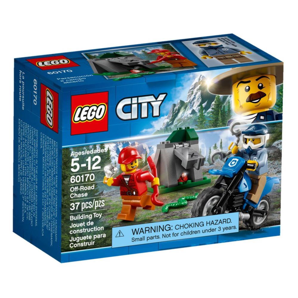 Lego - LEGO® City - La poursuite en moto tout-terrain - 60170 - Briques Lego