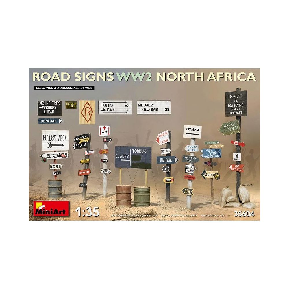 Mini Art - Road Signs Ww2 North Africa - Décor Modélisme - Accessoires maquettes