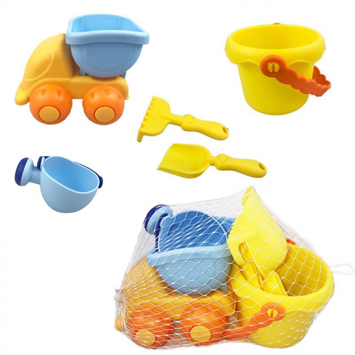 Generic - 6 Pièces de jouets de plage en silicone pour enfant  de 2 ans à 6 ans   - Bleu / Jaune  - Jeux de plage