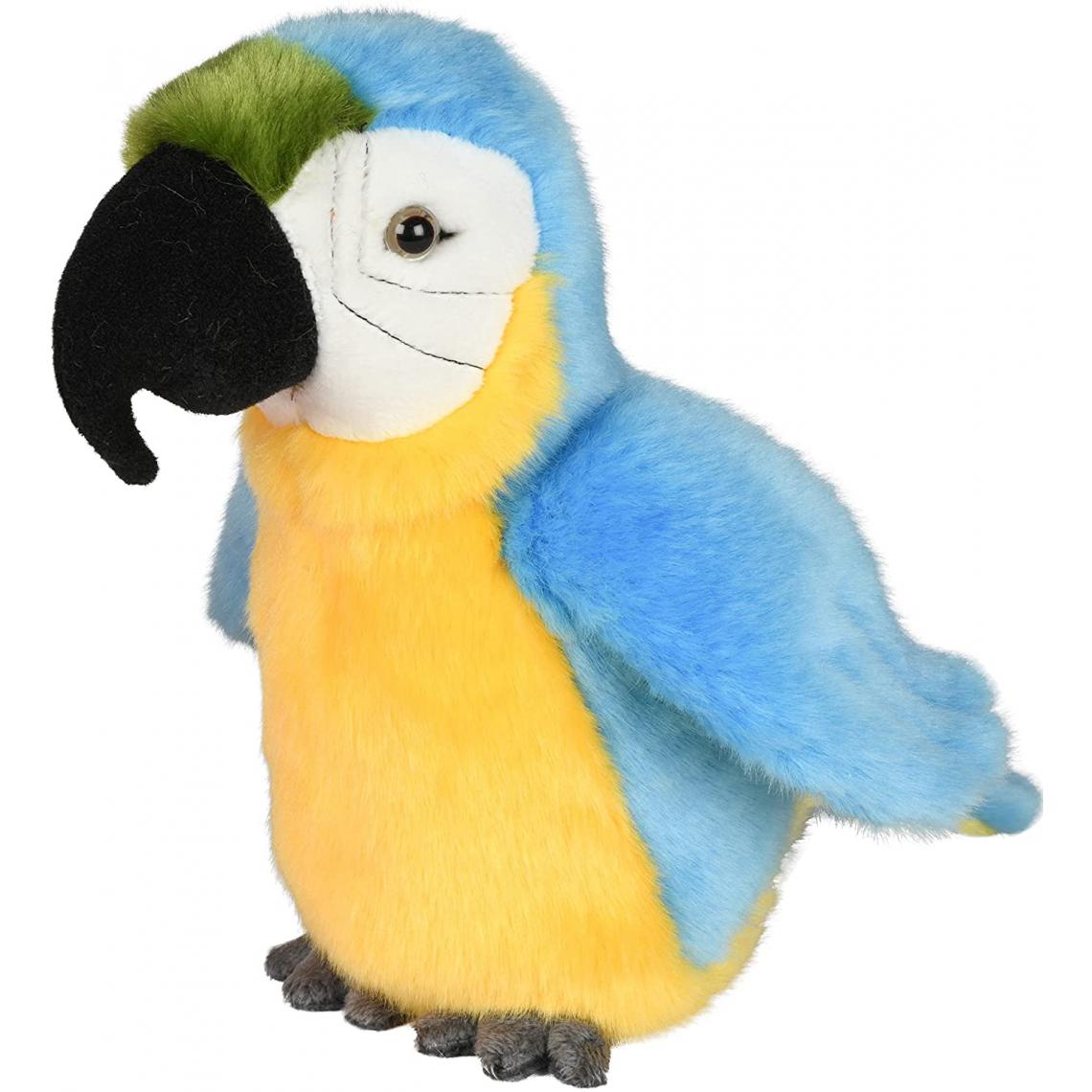 Uni-Toys - Peluche Perroquet de 21 cm bleu jaune - Animaux