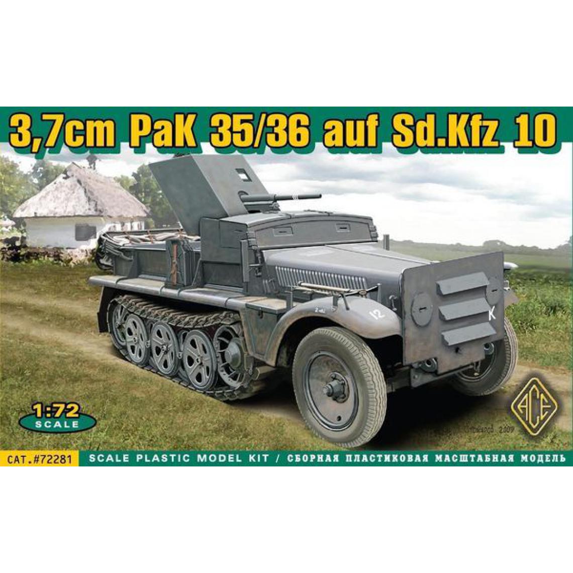 Ace - 37 mm PaK 35/36 auf Sd.Kfz 10 - 1:72e - ACE - Accessoires et pièces