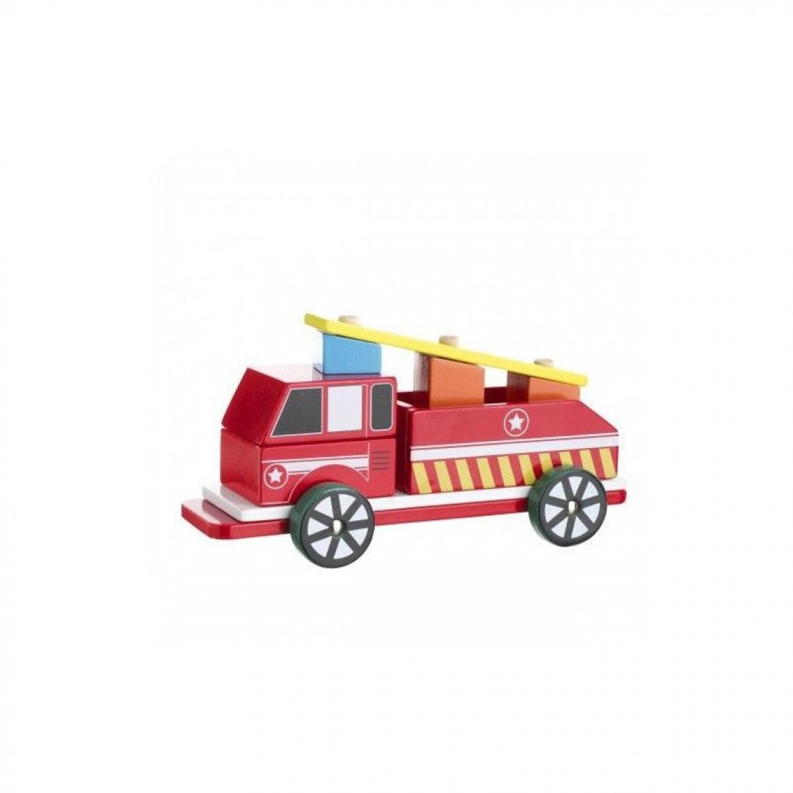 Betoys - Camion de pompier en bois démontable - Briques et blocs
