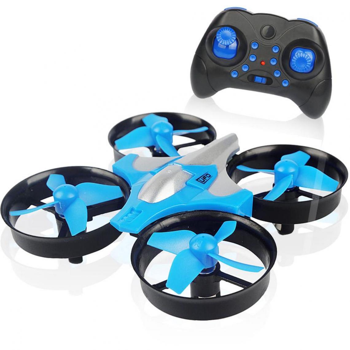 Universal - Mini drone 2.4G 4 canaux 6 axes vitesse 3D flip mode sans fil RC jouets sans mains cadeaux RTF avec télécommande E010 H8 H36 H36F | RC Helicopter(Bleu) - Drone