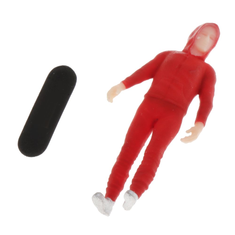 marque generique - 1:64 People Action Figure Diorama Painted Sliding Boy Miniatures Red - Accessoires maquettes