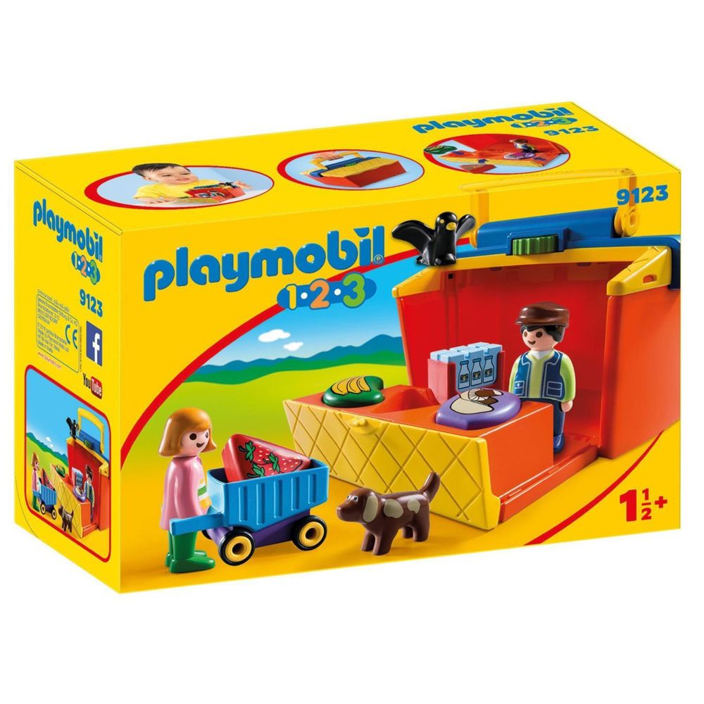 Playmobil - PLAYMOBIL 9123 1.2.3 - Étal de marché transportable - Playmobil
