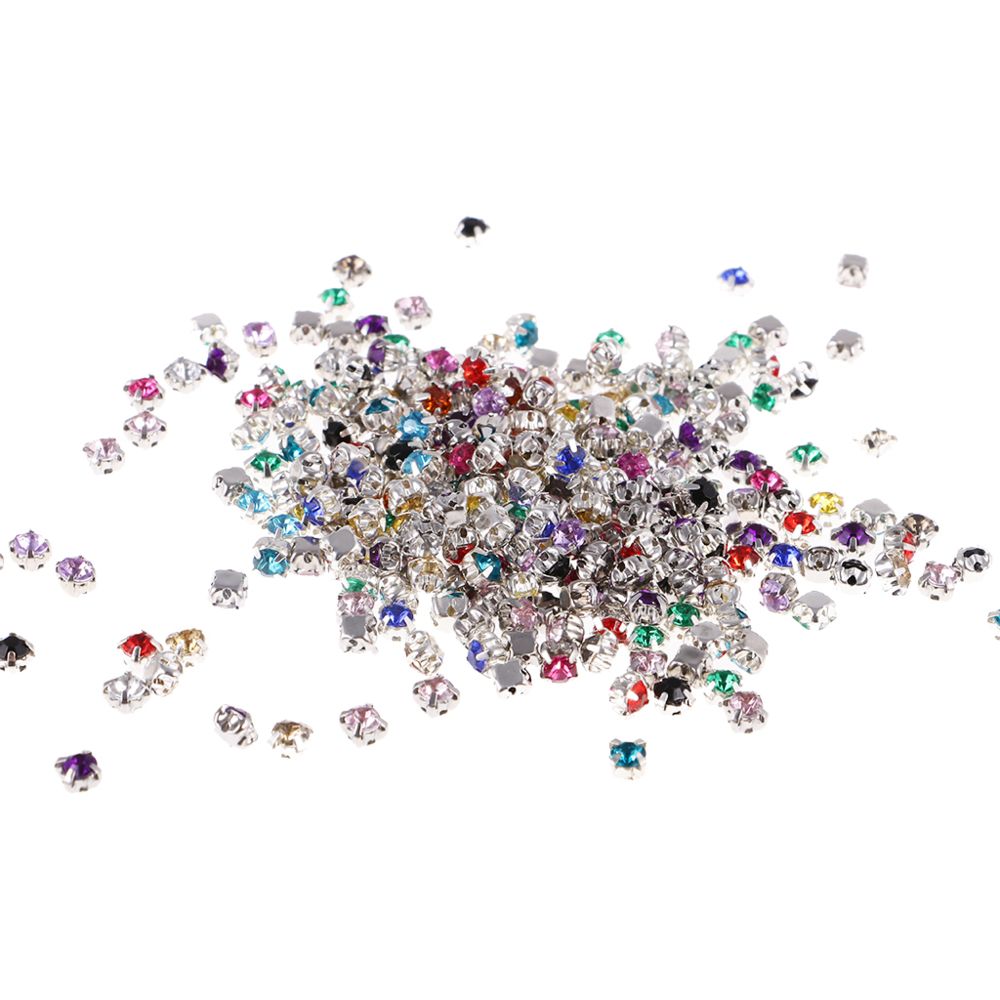marque generique - 300 Pièces Coudre On Diamante Cristaux Embellissement Acrylique En Strass 4mm - Perles