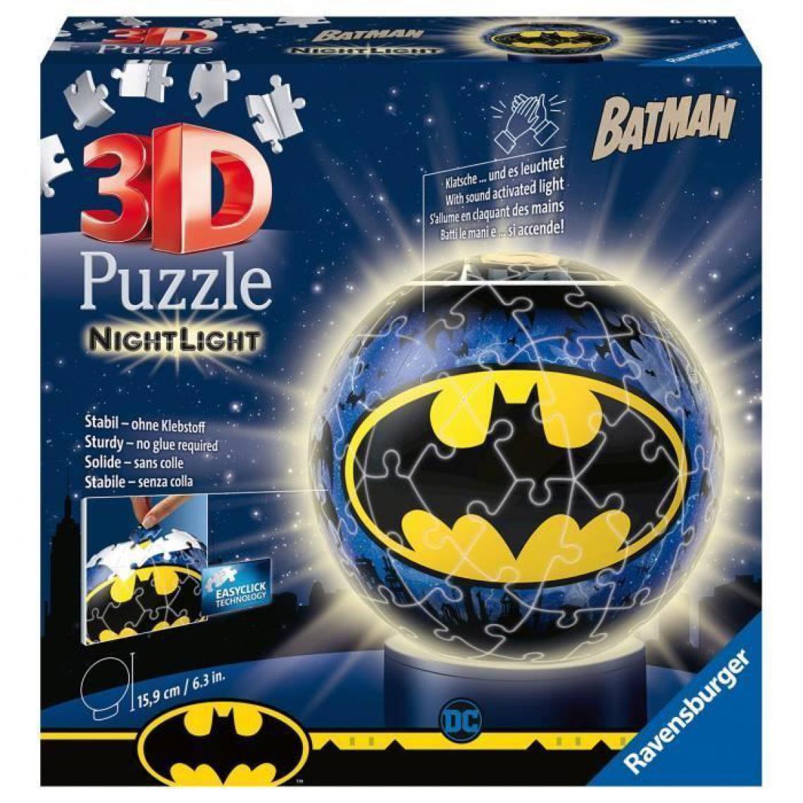 Ravensburger - Puzzle 3D Ball 72 p illuminé - Batman - Puzzles 3D