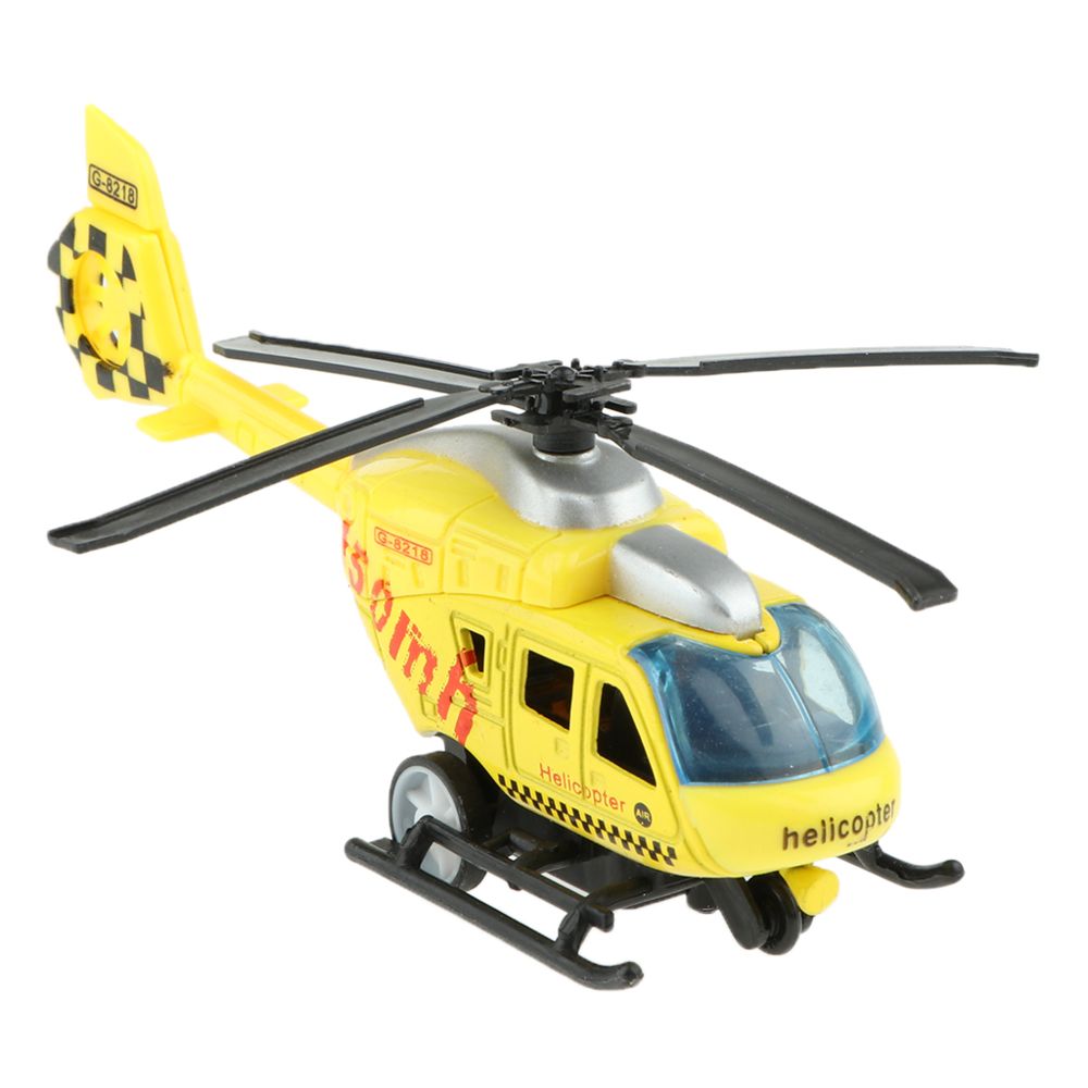 marque generique - Échelle 1:43 Hélicoptère Diecast Modèle Jouet Pull Back Toy pour Enfants Garçons Jaune - Voitures