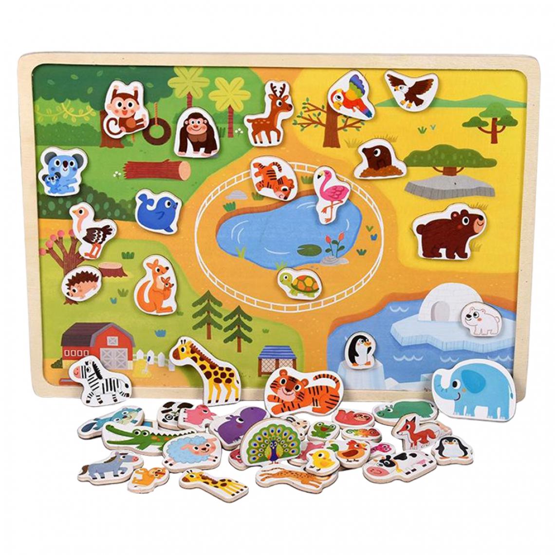 marque generique - Magnétique Éducatifs Puzzle Jouets Puzzle Animal Puzzle Conseil pour Enfants 3 Ans et Ci-dessus - Jeux d'éveil