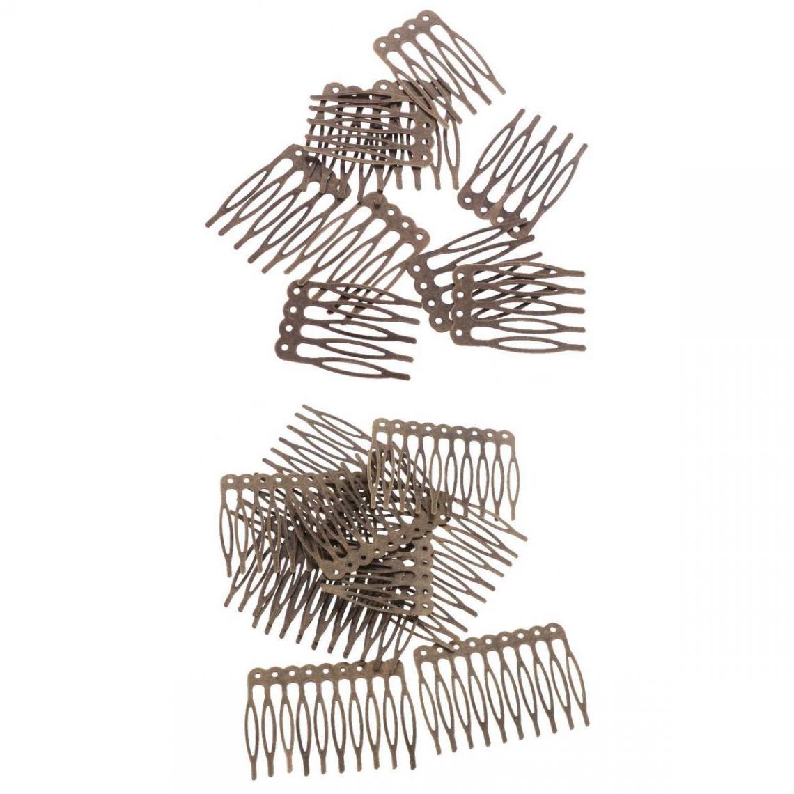 marque generique - 20pcs Peigne Epingle à Cheveux 14-Pins en Métal - Perles