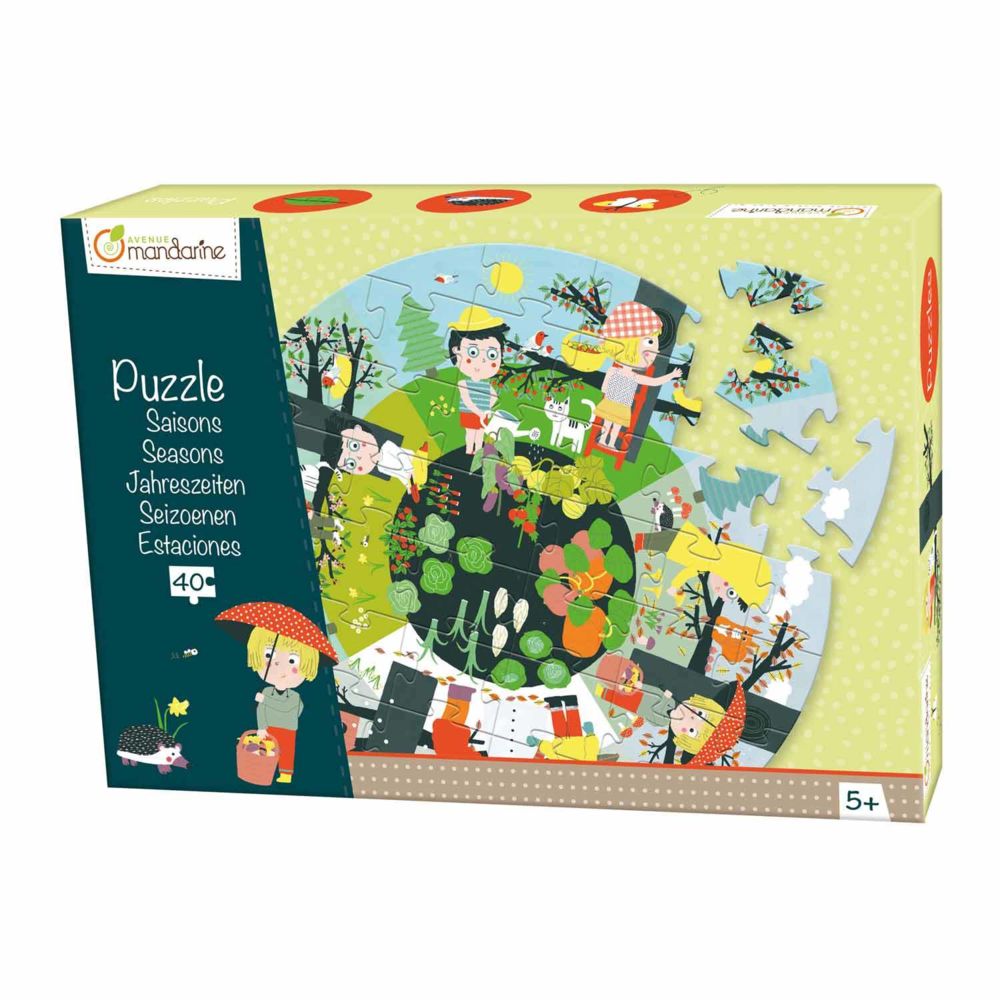 Avenue Mandarine - Puzzle géant 40 pièces : Les saisons - Animaux
