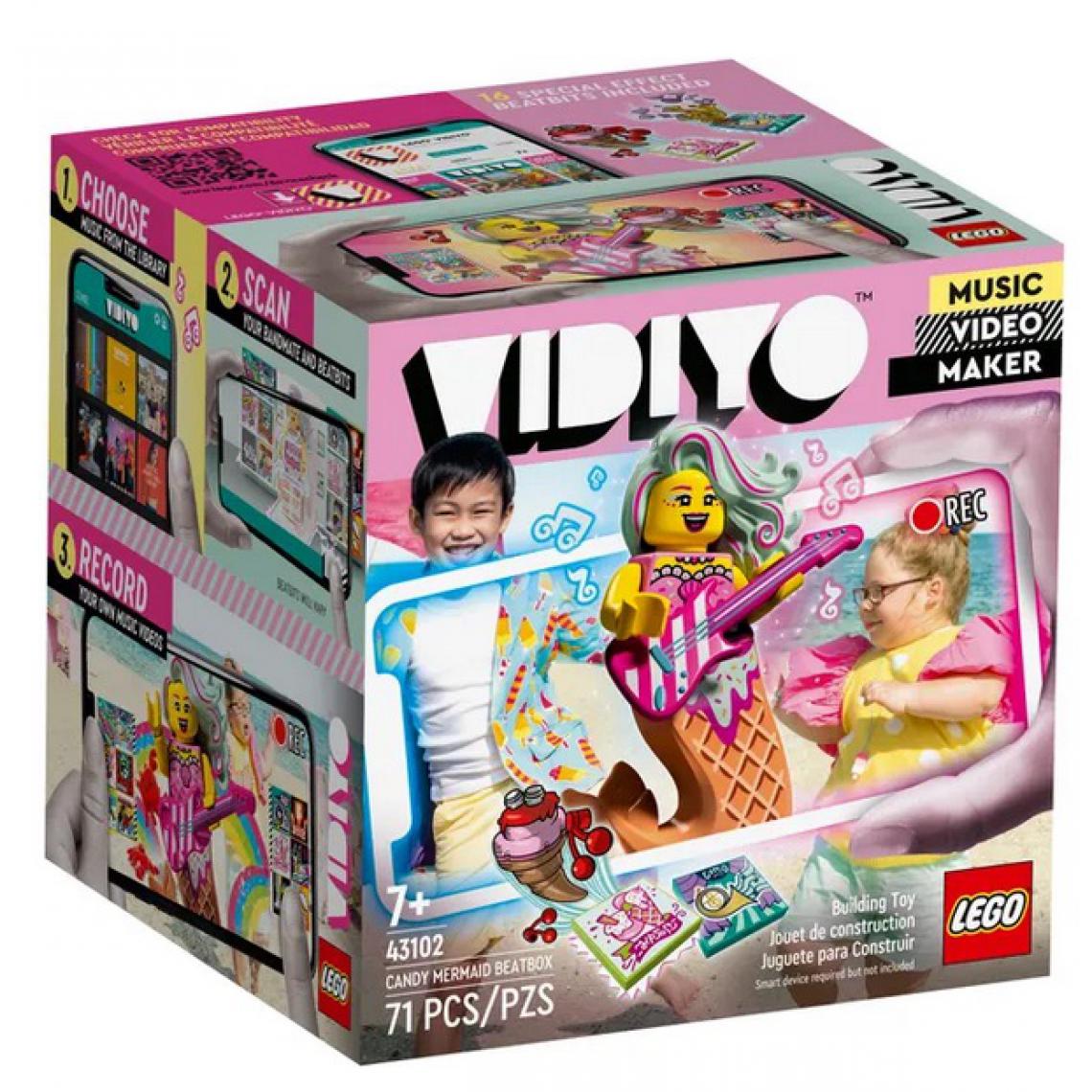 Lego - LEGO 43102 VIDIYO™ Candy Mermaid BeatBox Créateur de Clip Vidéo Musique, Jouet Musical avec Sirene, Appli Set de Réalité Augmentée - Briques Lego