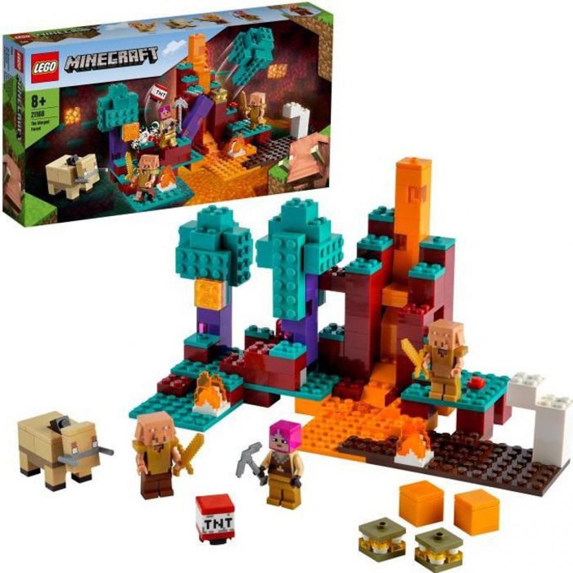 Lego - LEGO 21168 Minecraft™ La Foret Biscornue Jeu du Nether et de Construction, le Chasseur, Piglin et Hoglin pour Enfant de 8 Ans - Briques Lego