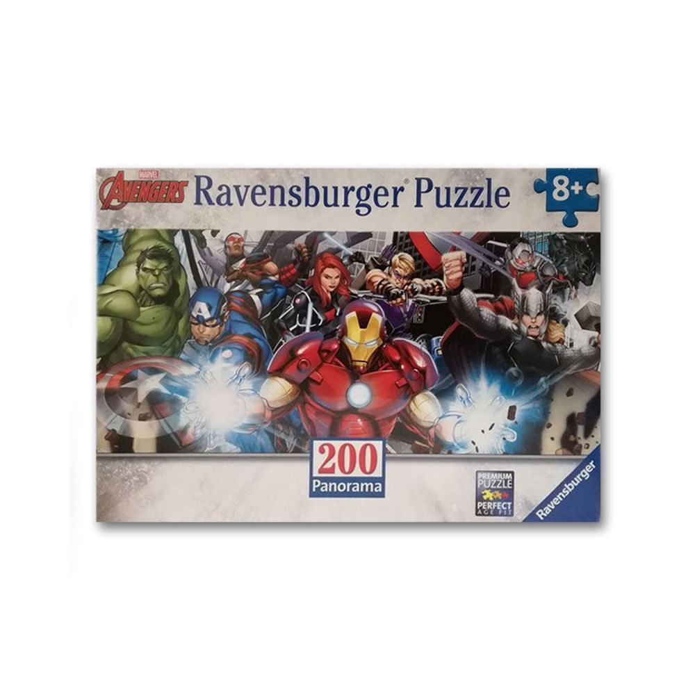 Ravensburger - Puzzle 200 pièces panoramique : Avengers : L'équipe des super-héros - Animaux