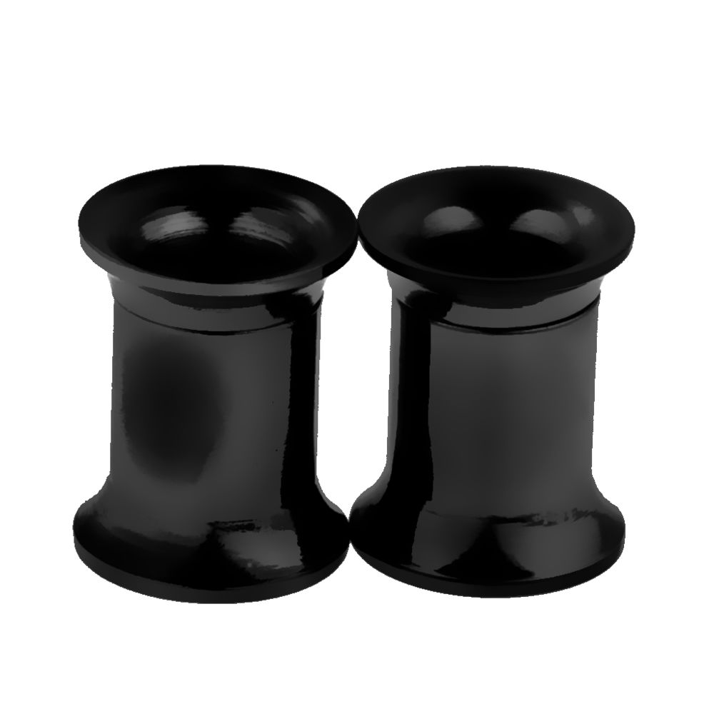 marque generique - Noir acier inoxydable oreille tunnels à la bouche bouchons écarteur à vis jambes 6mm - Perles
