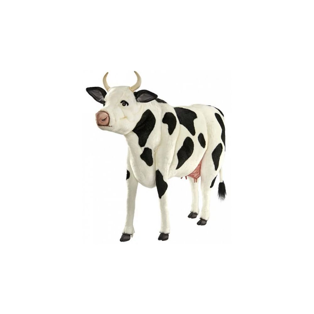 Hansa - Hansa Peluche Geante Vache Noire et Blanche 92cmH 122cmL - Animaux