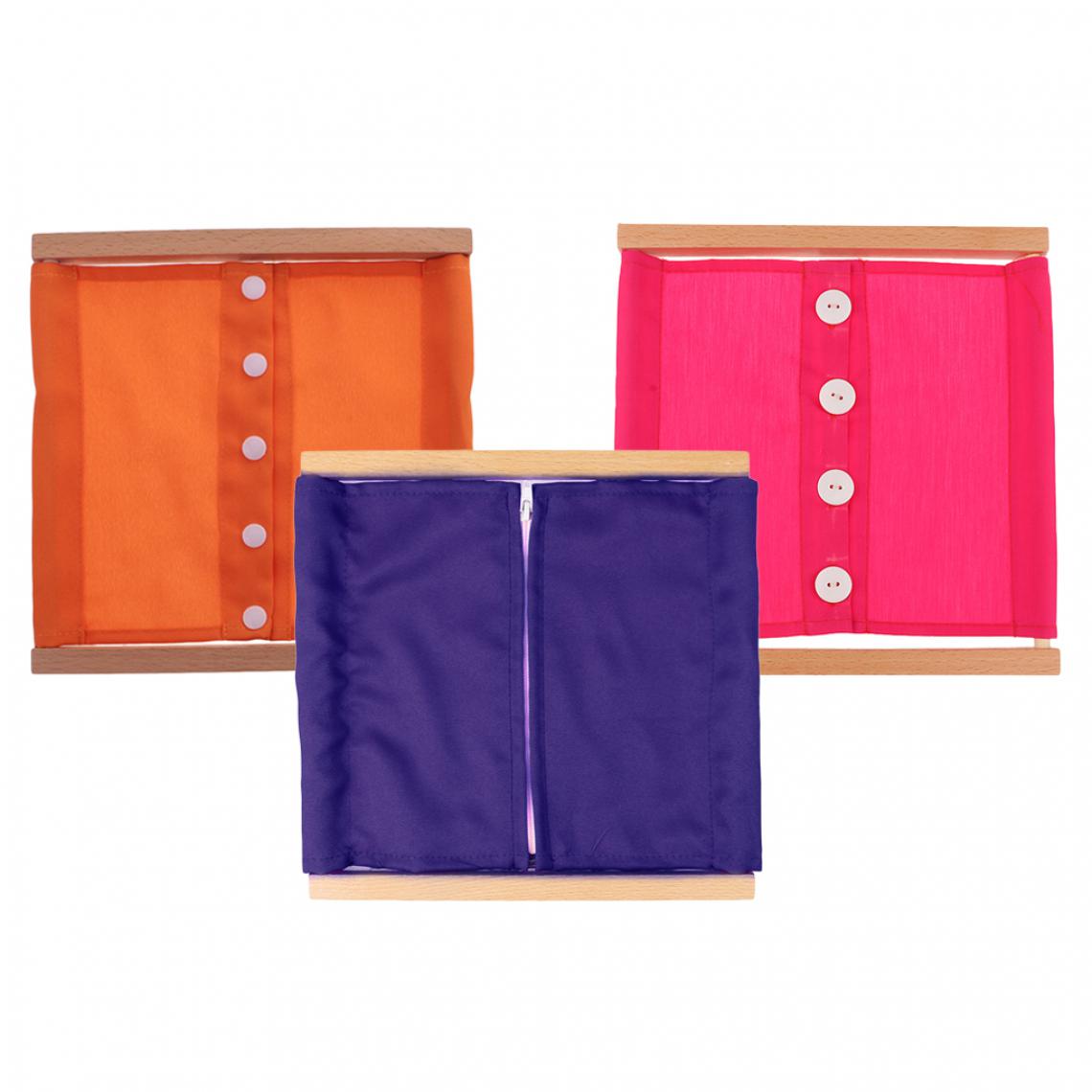 marque generique - 3 Sets Cadre de Vêtement Montessori Matériaux Jouets Educatifs pour Pratiquer Enfant Bébé s'Habiller Boutonner / Zipper - Puzzles Enfants