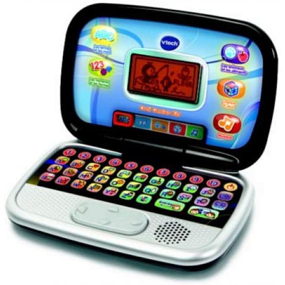 Vtech - mini ordinateur portable avec 20 activités pour enfant Genius Kid noir gris - Accessoire enfant