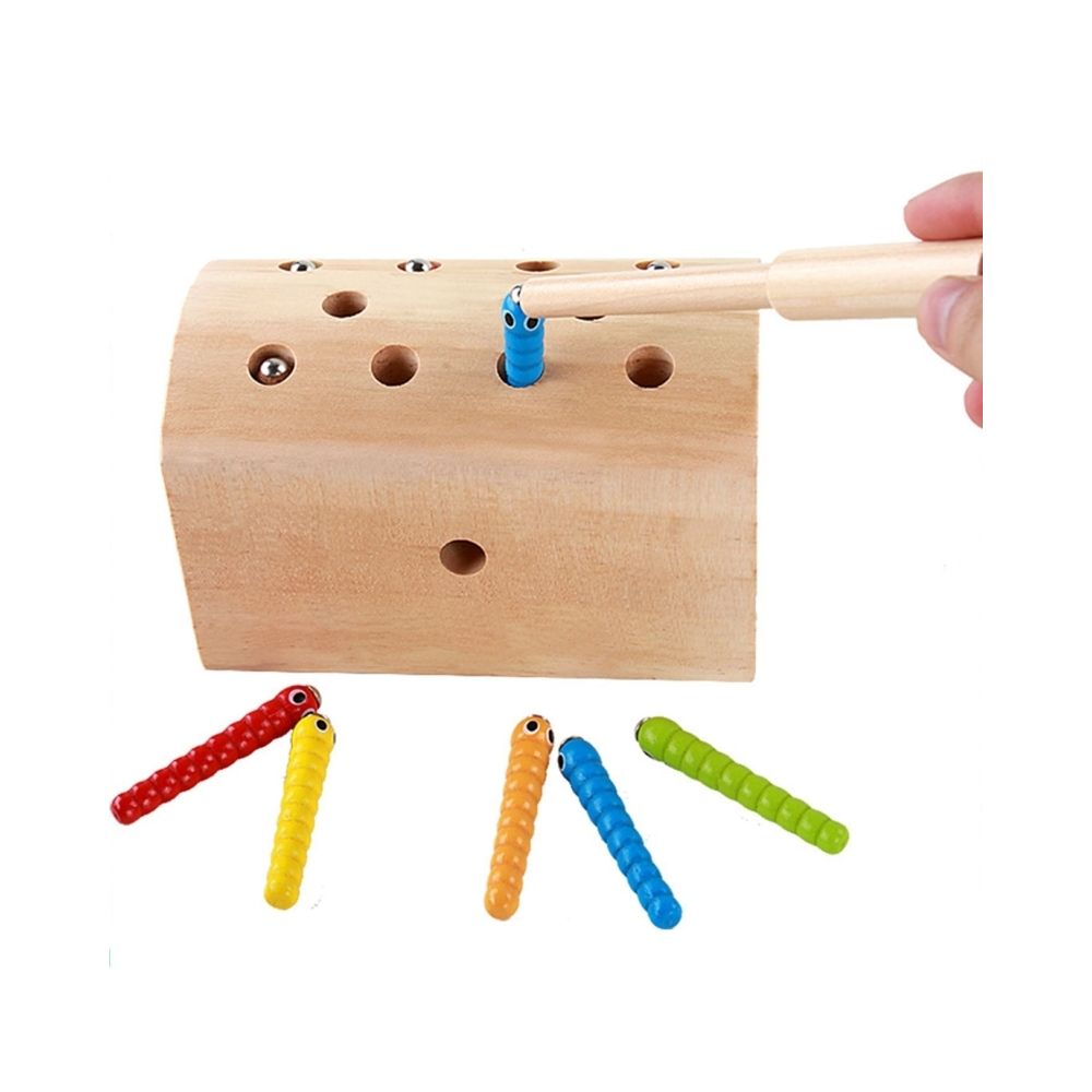 Wewoo - Jeu d'éveil Enfants en bois magnétique attraper les jeux de correspondance de Caterpillar Parent-enfant Interaction jouets éducatifs, taille: 16 * 10 * 9.5 cm couleur - Briques et blocs