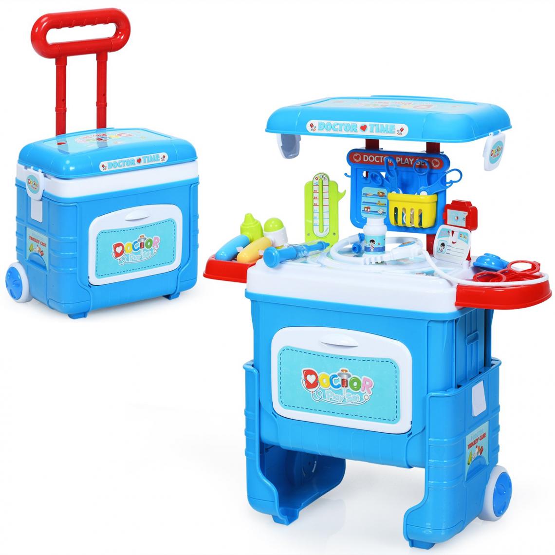 Decoshop26 - Jouet médical 2 en 1 enfant 10 pcs accessoires avec valise à roulette avec effet lumière et sonore 3 ans+ 20_0000696 - Cuisine et ménage