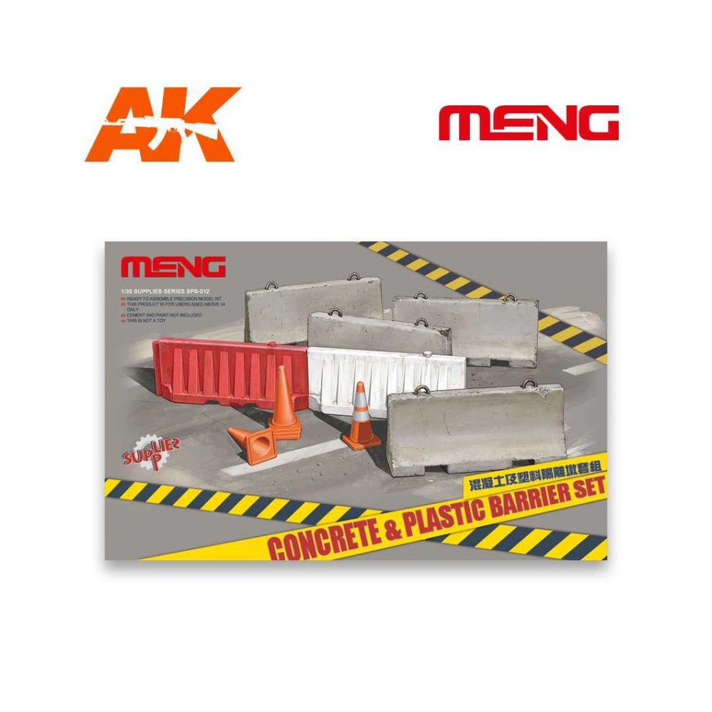 Meng - Concrete & Plastic Barrier Set - Décor Modélisme - Accessoires maquettes