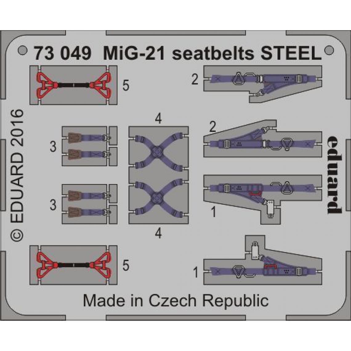 Eduard - MiG-21 seatbelts STEEL - 1:72e - Eduard Accessories - Accessoires et pièces