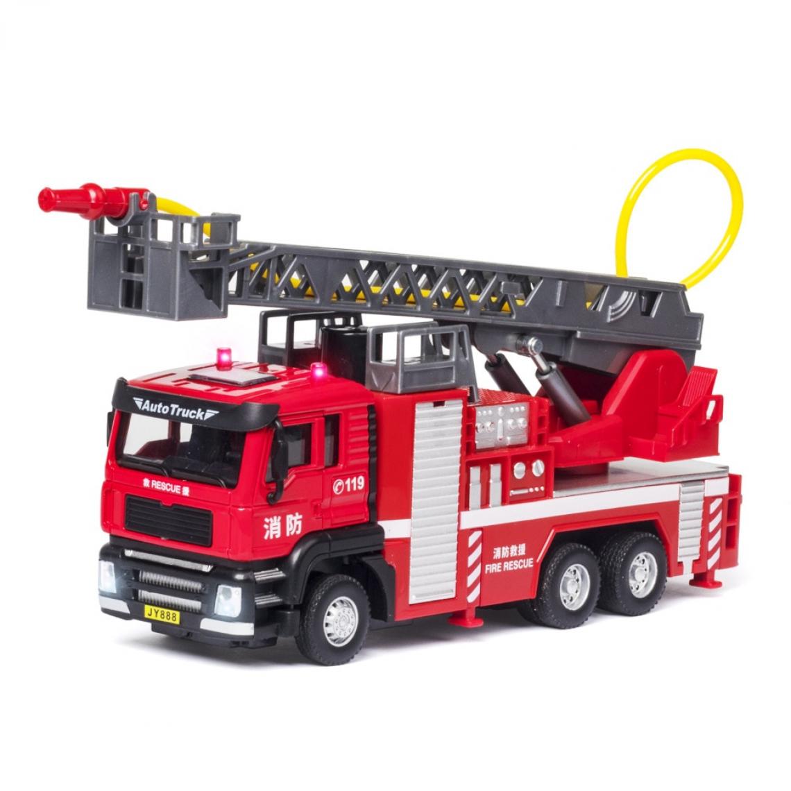 Universal - Simulation 1: 50 Pétrole d'eau Chariot d'échelle Jouet d'enfant Modèle de camion de pompiers en alliage avec son et lumière qui peuvent pulvériser de l'eau(Rouge) - Voitures