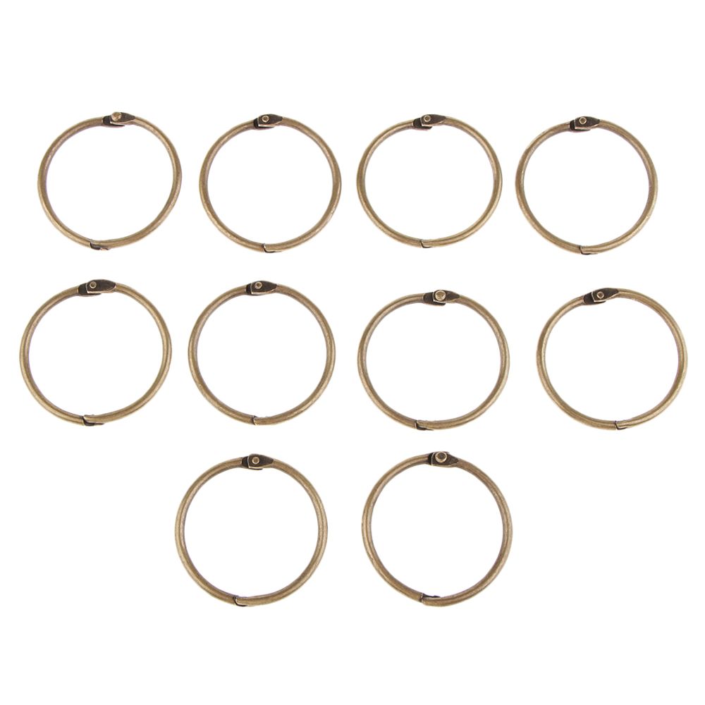 marque generique - 10 pièces 2cm Album Binder Spiral Ring Anneaux à feuilles mobiles rechargeables Bronze - Perles