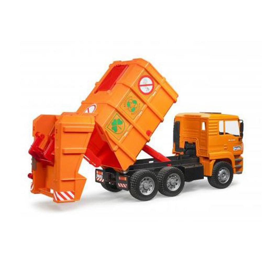 Bruder - Bruder 02760 MAN TGA Orange, camion poubelles - Voitures